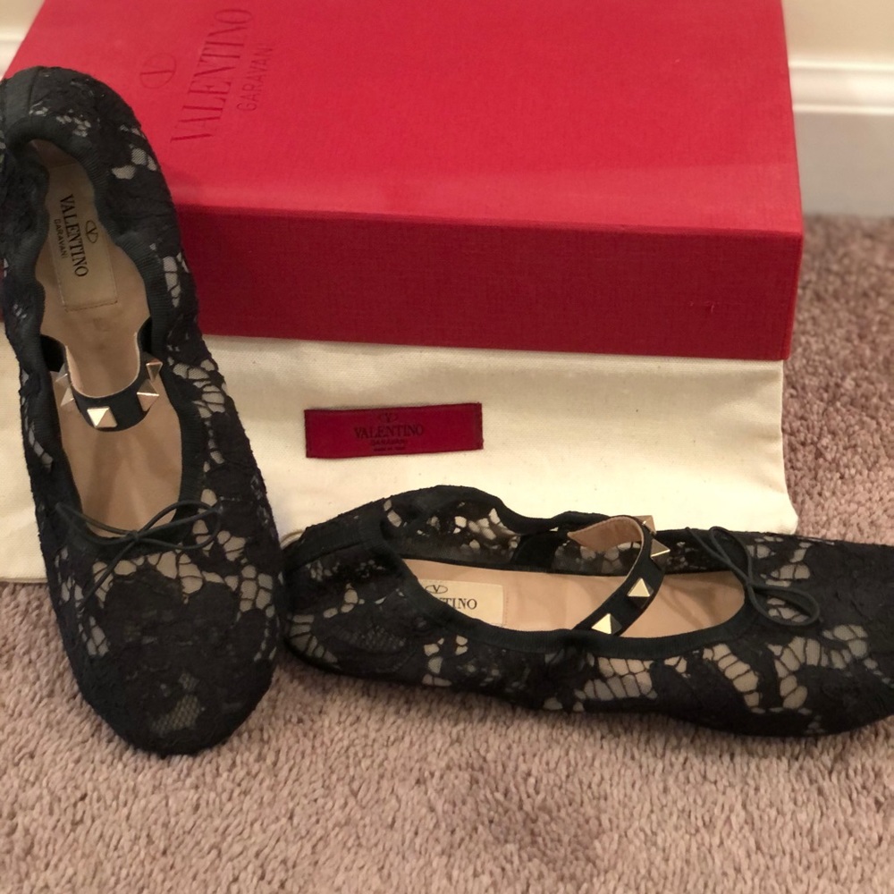 Valentino Rockstud ballerina shoes 37